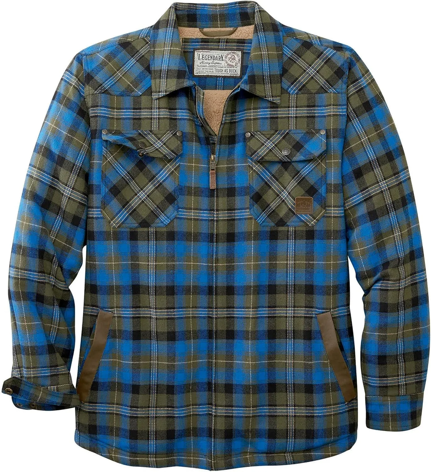 Legendary Whitetails Men's Tough as Buck Sherpa Lined Flannel Shirt Jacket