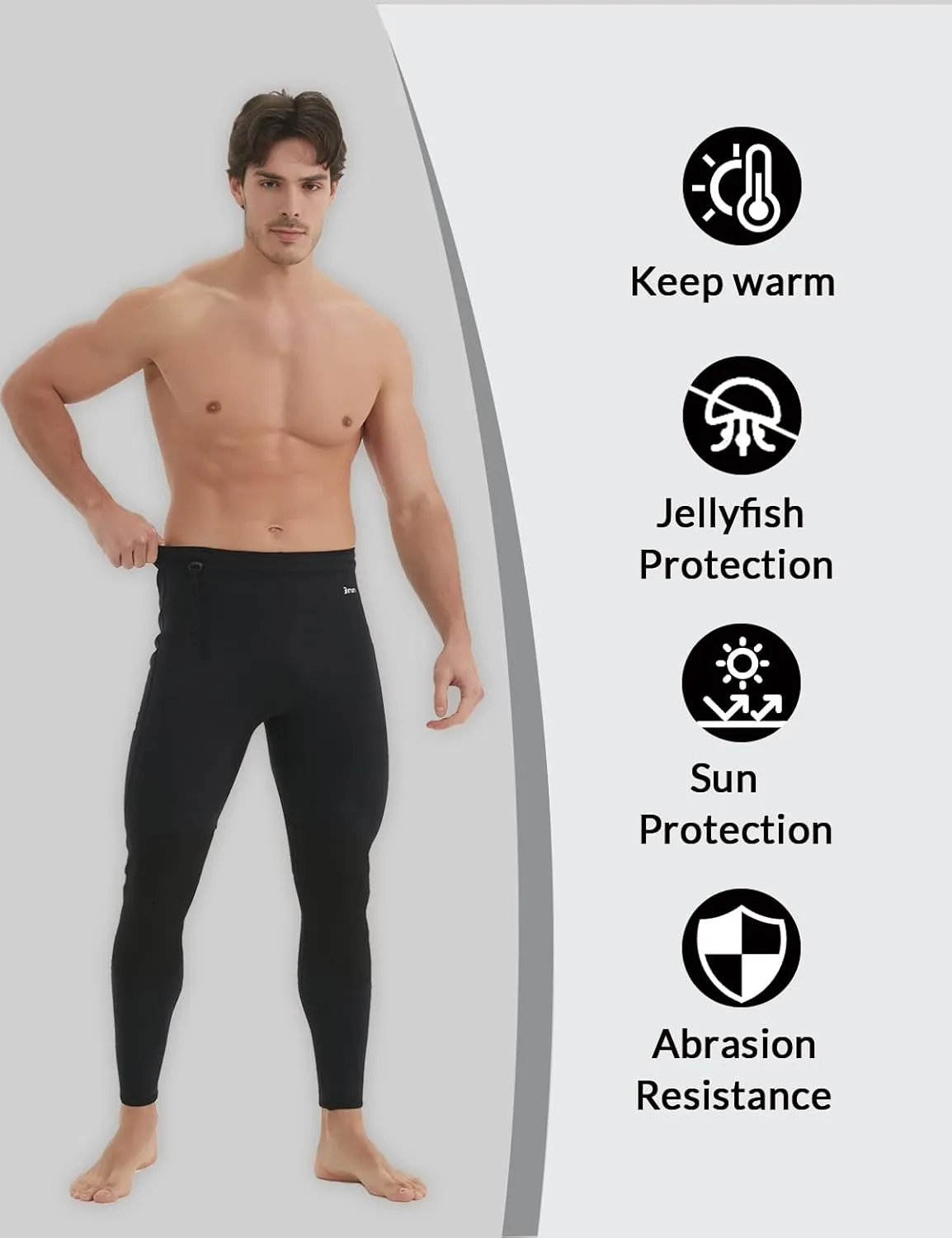 Lemorecn Wetsuit Pants Men 3mm and Wetsuit Pants Men 2mm /1.5 mm Neoprene Swim Pants for Swimming Canoeing Snorkeling Scuba Kayaking Diving