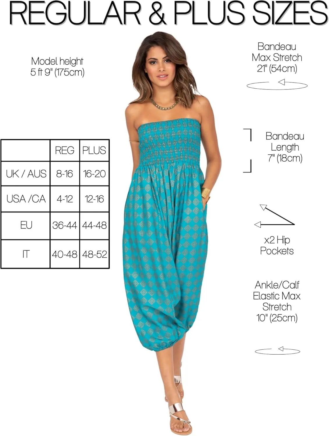 likemary Harem Pants Women - Boho Pants Pull Up into Jumpsuit with Pockets - 2-in-1 Hippie Pants and Romper Jumper Outfit