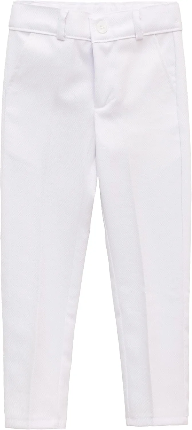 Lilax Boys Suit Set Slim Fit Vest, White Dress Shirt, Dress Pants and Bowtie 4 Piece Formal Suit Set