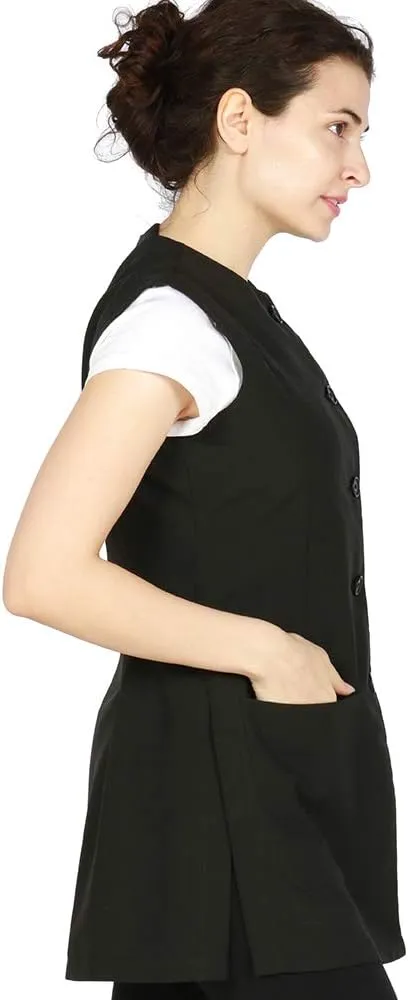 Linda Professional Salon Smock, Stylist Vest, Cosmetology Uniform, Bleach Proof