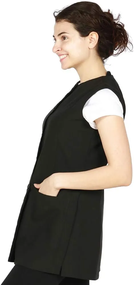 Linda Professional Salon Smock, Stylist Vest, Cosmetology Uniform, Bleach Proof