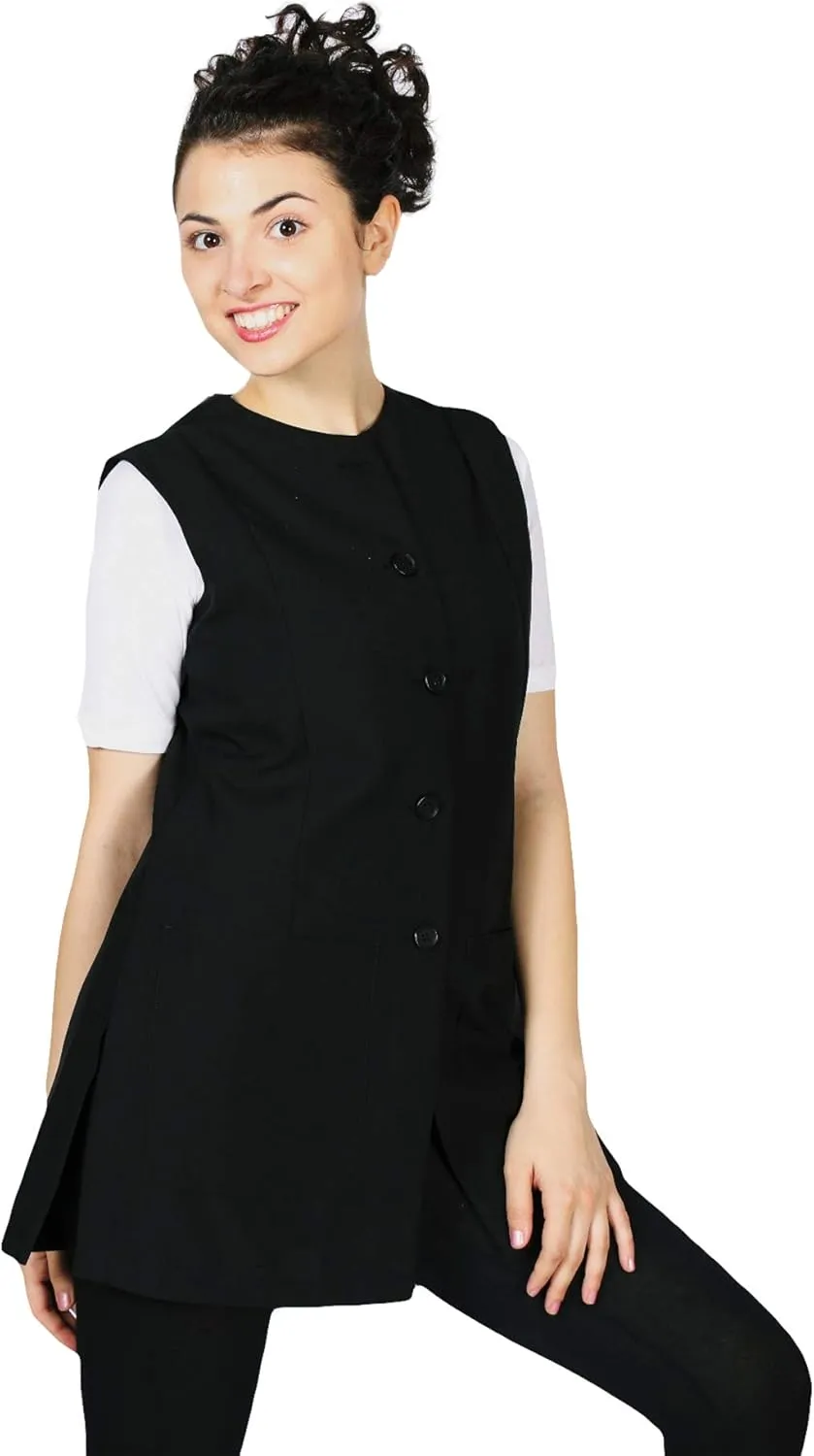 Linda Professional Salon Smock, Stylist Vest, Cosmetology Uniform, Bleach Proof