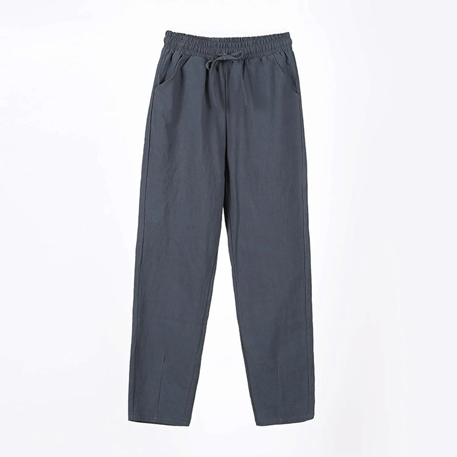 Linen Pants for Women, Peasant Pants Casual Linen Straight Leg Print Trendy