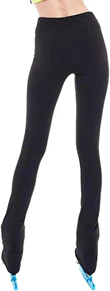 LIUHUO Figure Skating Pants Girls Fleece Practice Leggings Teens Skating Trousers