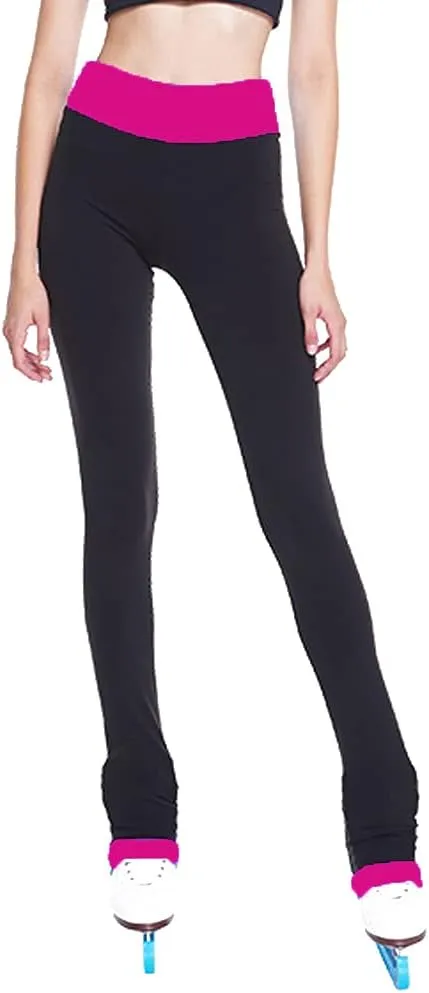 LIUHUO Figure Skating Pants Girls Fleece Practice Leggings Teens Skating Trousers
