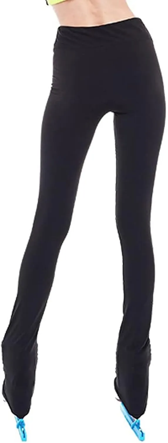 LIUHUO Figure Skating Pants Girls Fleece Practice Leggings Teens Skating Trousers