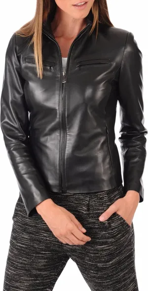 LL LEATHER LOVERS Women Leather Jacket - Lambskin Winter Vintage Motorcycle Biker Jacket Moto Riding/Racing Coat
