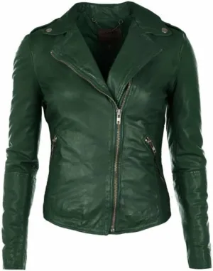 LL Leather Lovers Women's Lambskin Leather Bomber Biker Jacket