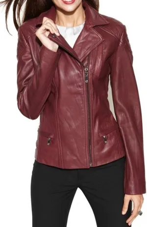 LL Leather Lovers Women's Lambskin Leather Bomber Biker Jacket