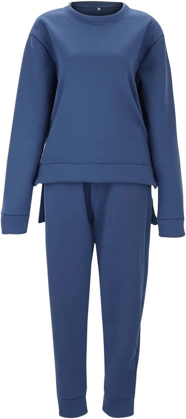 Lounge Sets for Women 2024 Long Sleeve Crewneck Athletic Trendy Hoodie Sweatshirts and Sweatpants Sweatsuit