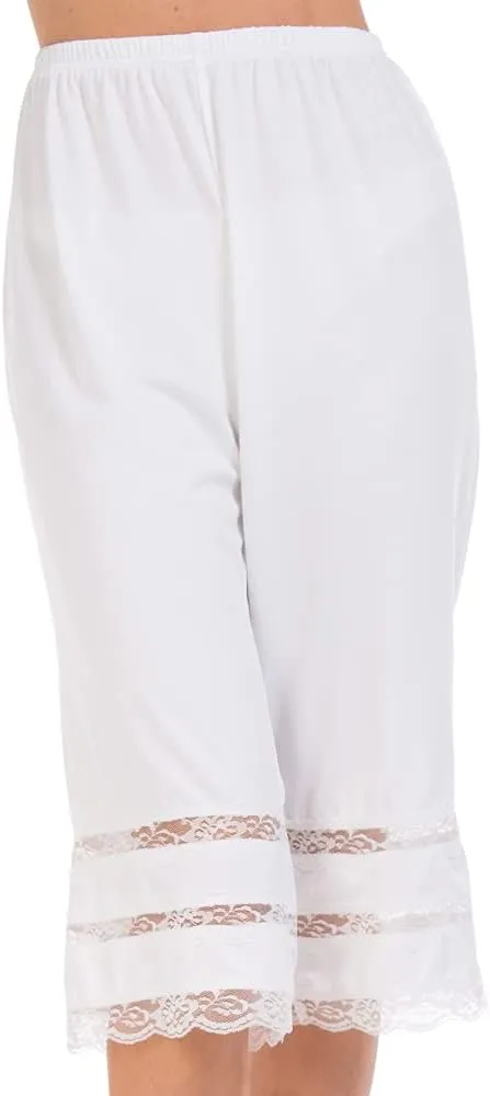 MANCYFIT Pettipant Half Slip for Women Bloomers 12-18" Inseam Wide Leg Lace Pajama Pants
