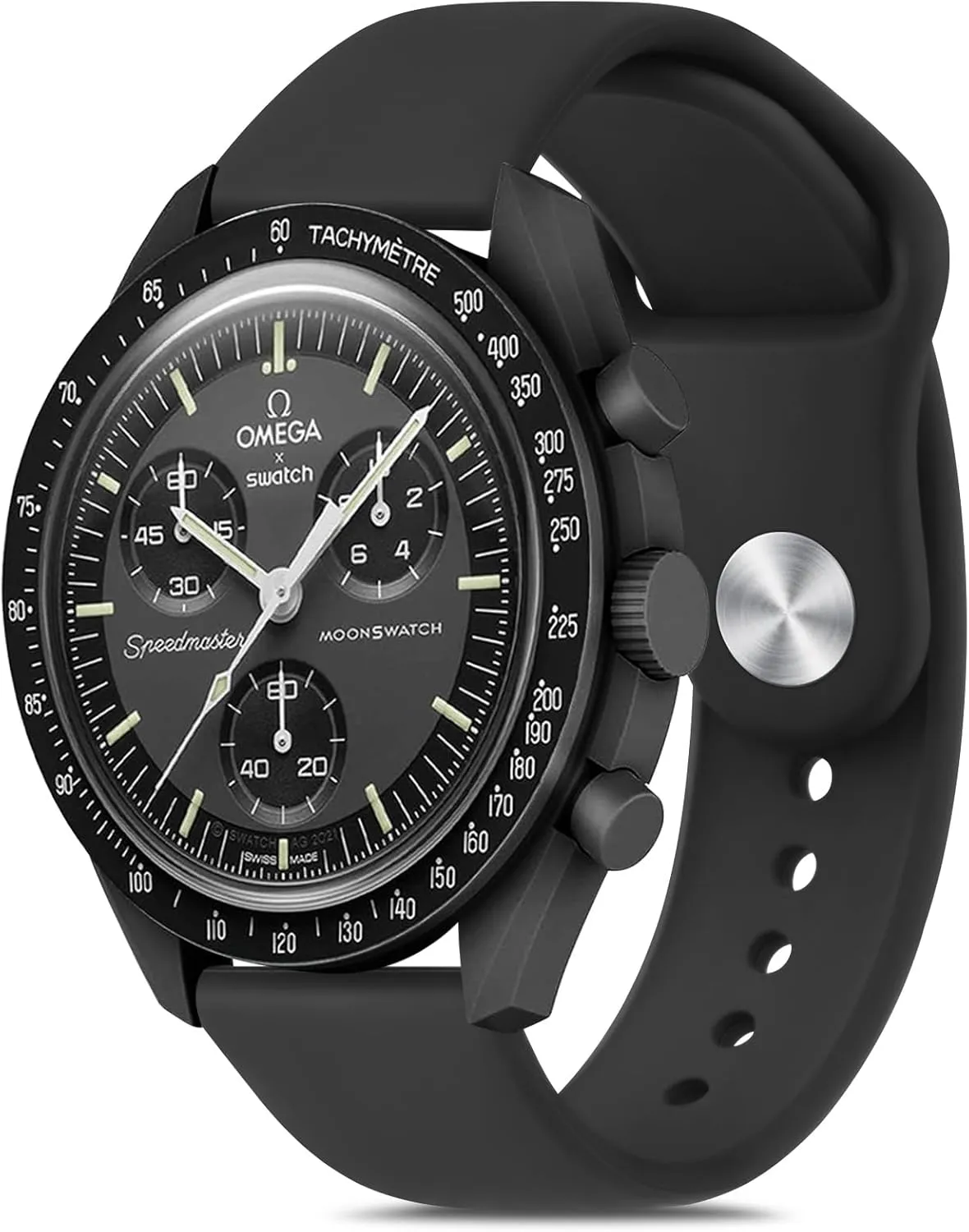 Meliya Bands for Moonswatch Watch, Soft Silicone Strap Compatible with Omega X Swatch Moonswatch Speedmaster/Rolex/SEIKO 20mm Watch, Swatch Omega Moonswatch Speedmaster Watch Replacement Band for Women Men