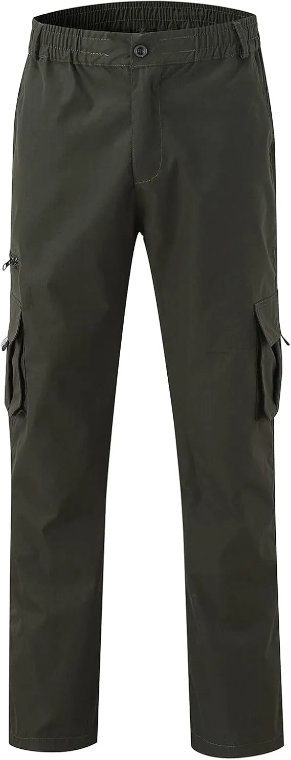Men Outdoor Cargo Pants Relaxed Fit Lightweight Tactical Pant Hiking Jogger Classic Fit Multi Pockets 2024
