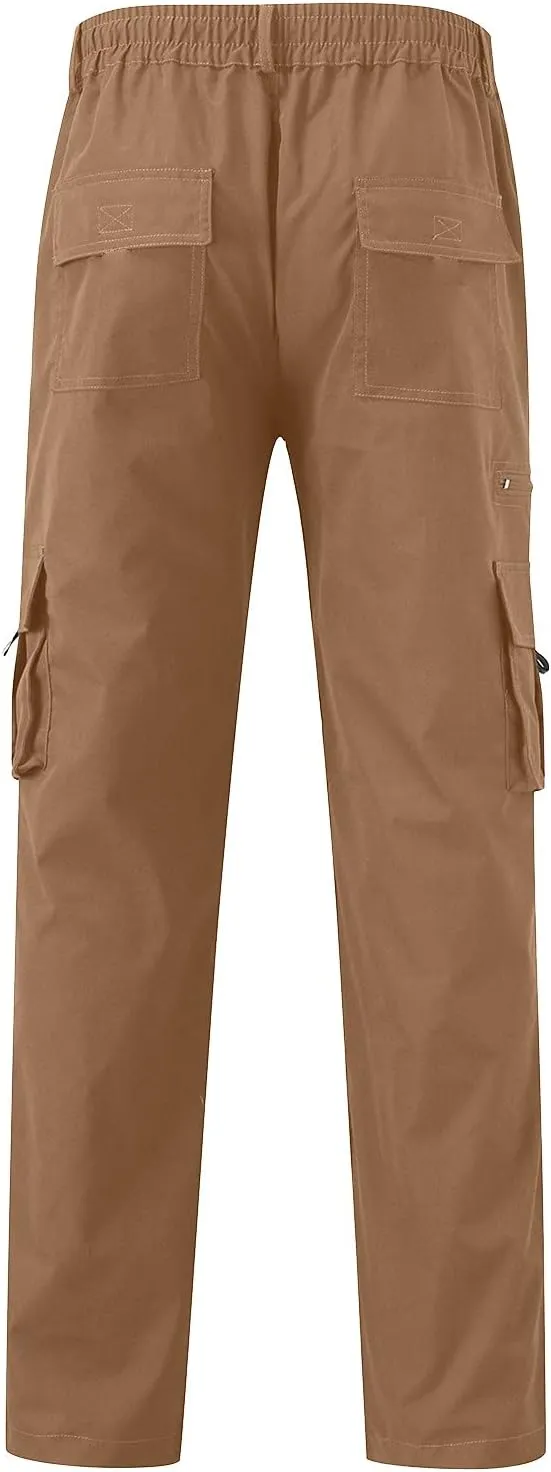 Men Outdoor Cargo Pants Relaxed Fit Lightweight Tactical Pant Hiking Jogger Classic Fit Multi Pockets 2024
