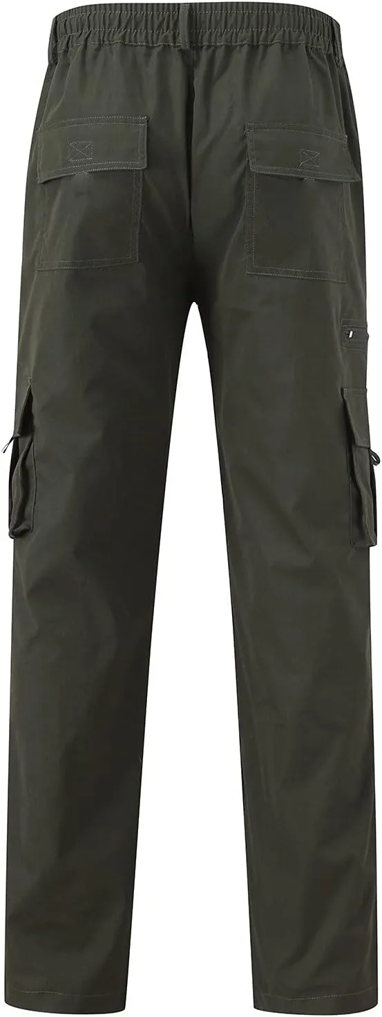 Men Outdoor Cargo Pants Relaxed Fit Lightweight Tactical Pant Hiking Jogger Classic Fit Multi Pockets 2024