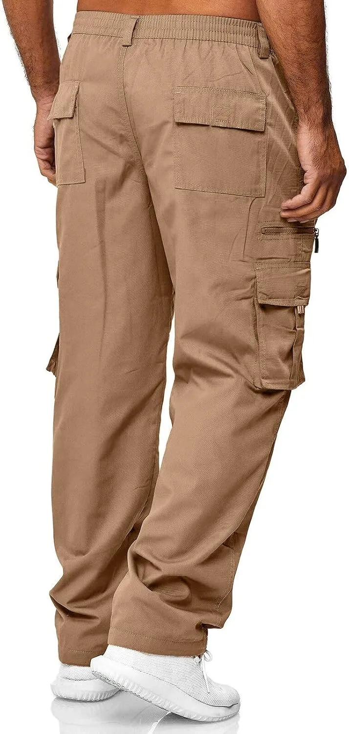 Men Outdoor Cargo Pants Relaxed Fit Lightweight Tactical Pant Hiking Jogger Classic Fit Multi Pockets 2024