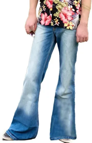 Mens Bell Bottom Jeans 70s Outfits for Men,Mens Bell Bottoms Disco Pants Bell Bottom Pants Jeans for Men