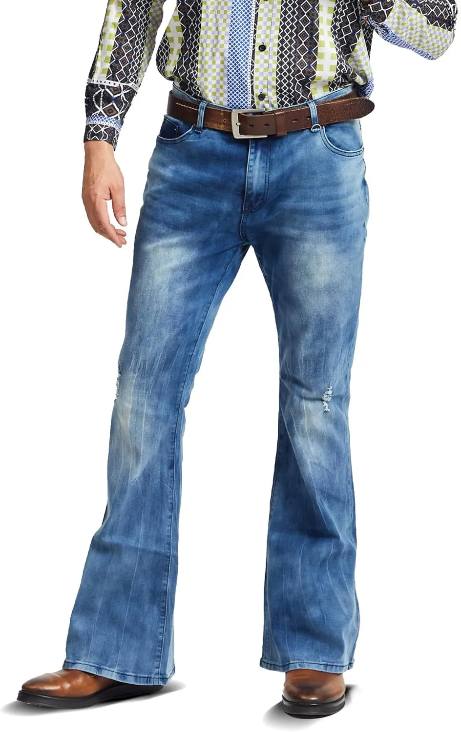 Mens Bell Bottom Jeans 70s Outfits for Men,Mens Bell Bottoms Disco Pants Bell Bottom Pants Jeans for Men