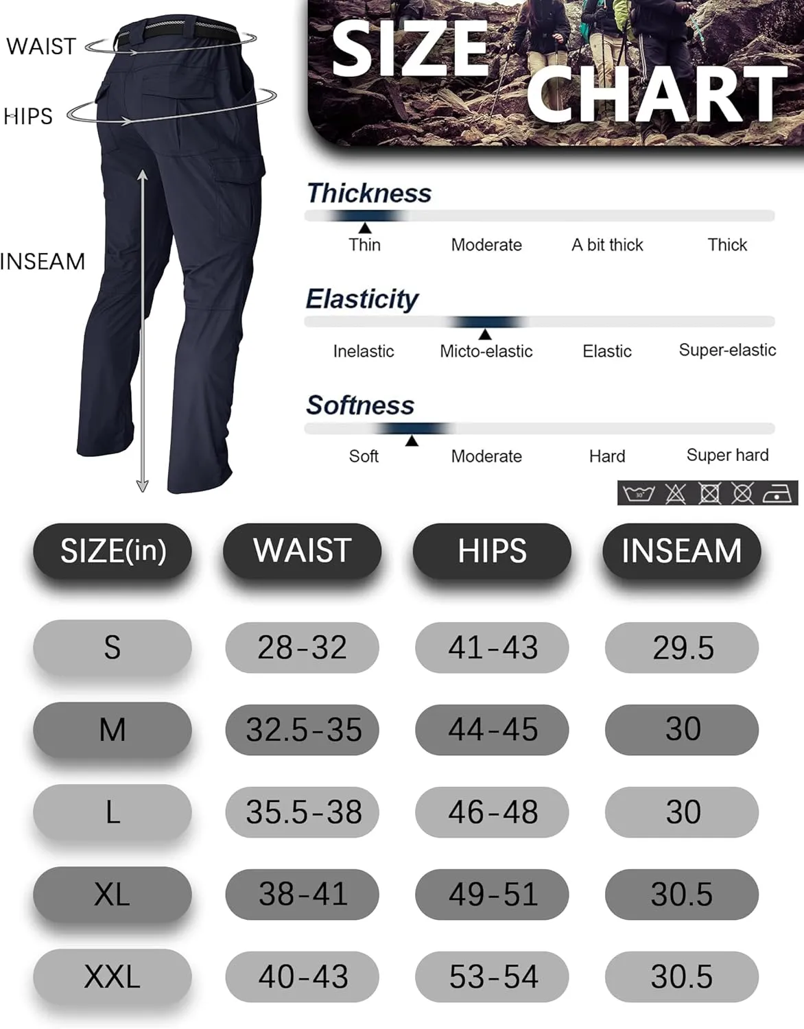 Men's Cargo Work Hiking Pants Lightweight Water Resistant Quick Dry Fishing Travel Camping Outdoor Breathable Multi Pockets