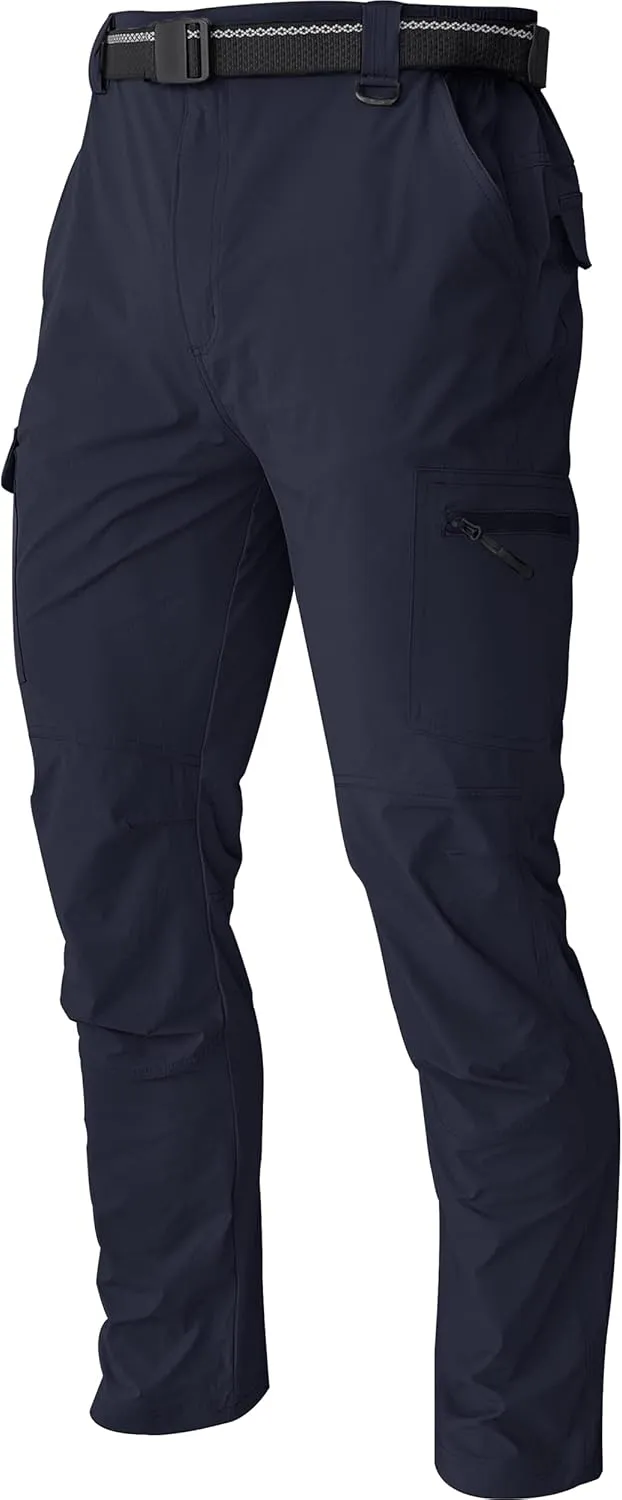 Men's Cargo Work Hiking Pants Lightweight Water Resistant Quick Dry Fishing Travel Camping Outdoor Breathable Multi Pockets
