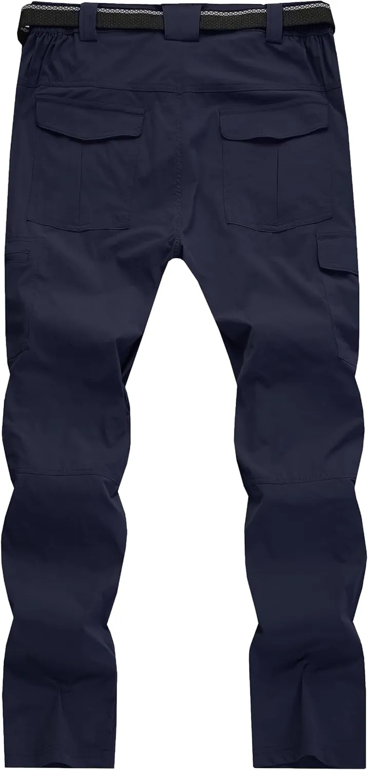 Men's Cargo Work Hiking Pants Lightweight Water Resistant Quick Dry Fishing Travel Camping Outdoor Breathable Multi Pockets