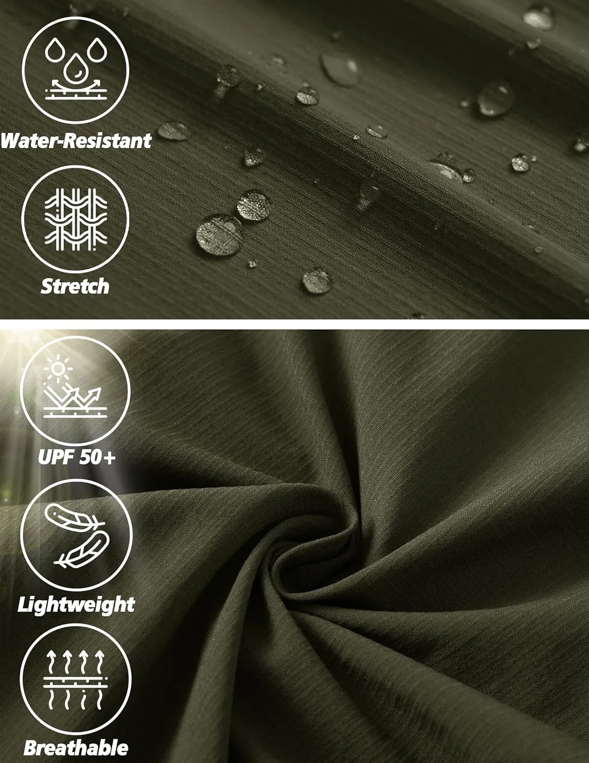 Men's Cargo Work Hiking Pants Lightweight Water Resistant Quick Dry Fishing Travel Camping Outdoor Breathable Multi Pockets