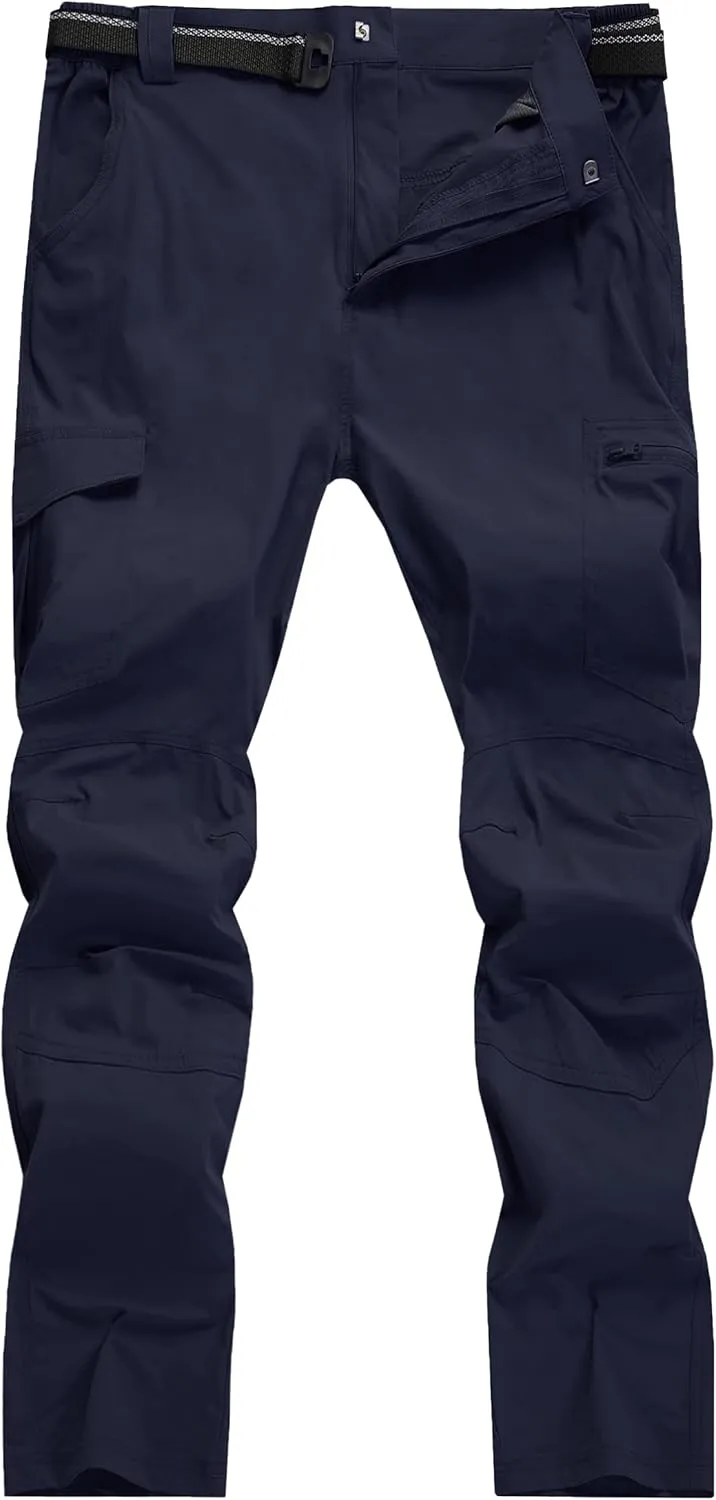 Men's Cargo Work Hiking Pants Lightweight Water Resistant Quick Dry Fishing Travel Camping Outdoor Breathable Multi Pockets