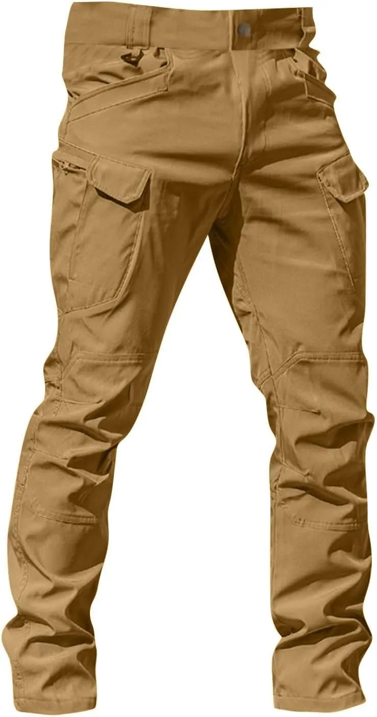 Mens Cargo Work Pants Outdoor Baggy Travel Camping Hiking Pants 2024 Multi Pockets Ripstop Camo Tactical Pants