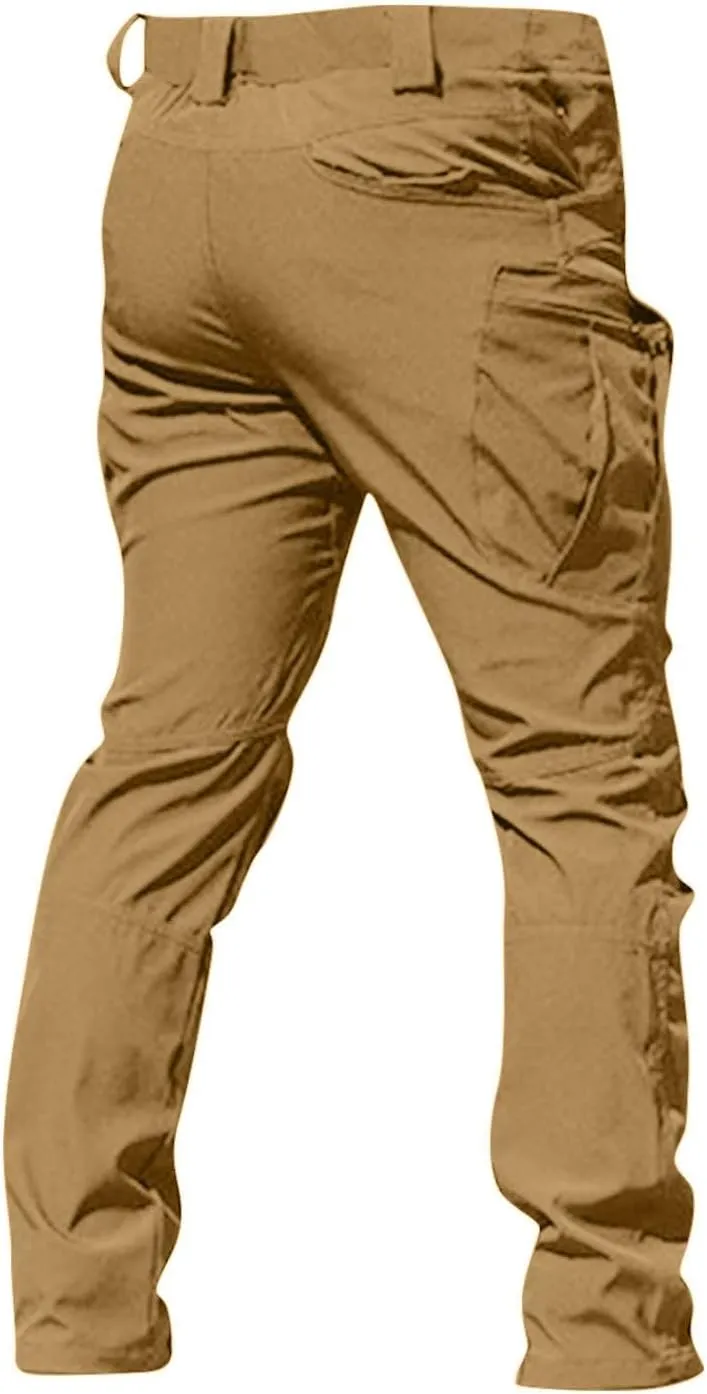 Mens Cargo Work Pants Outdoor Baggy Travel Camping Hiking Pants 2024 Multi Pockets Ripstop Camo Tactical Pants
