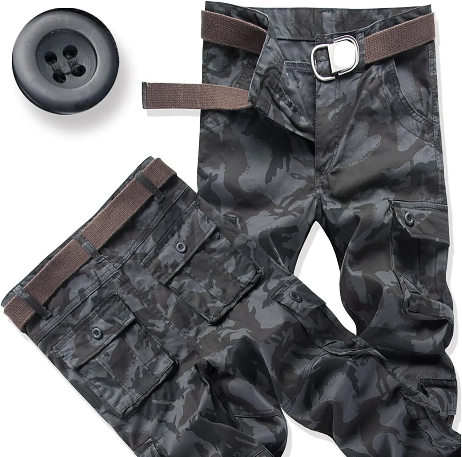 Mens Casual Cargo Joggers Pants Elastic Waist Drawstring Stretch Relaxed Fit Work Pants Tapered Sweatpants