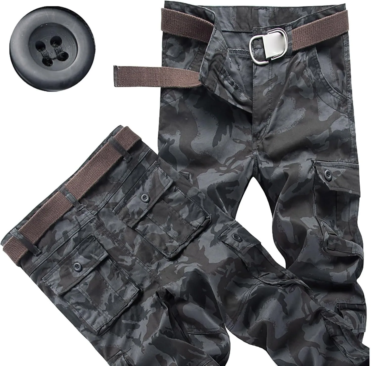 Mens Casual Cargo Joggers Pants Elastic Waist Drawstring Stretch Relaxed Fit Work Pants Tapered Sweatpants