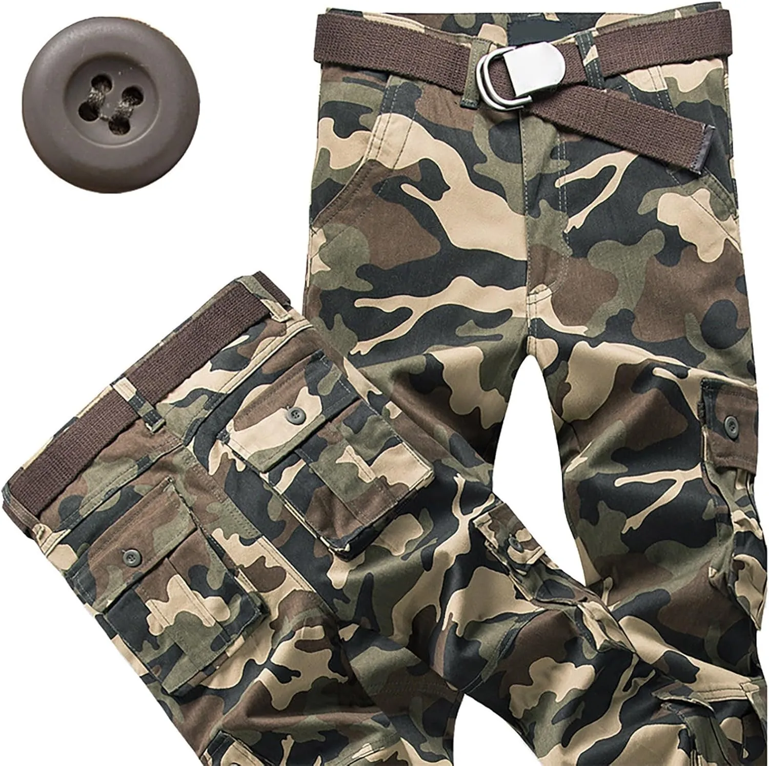 Mens Casual Cargo Joggers Pants Elastic Waist Drawstring Stretch Relaxed Fit Work Pants Tapered Sweatpants