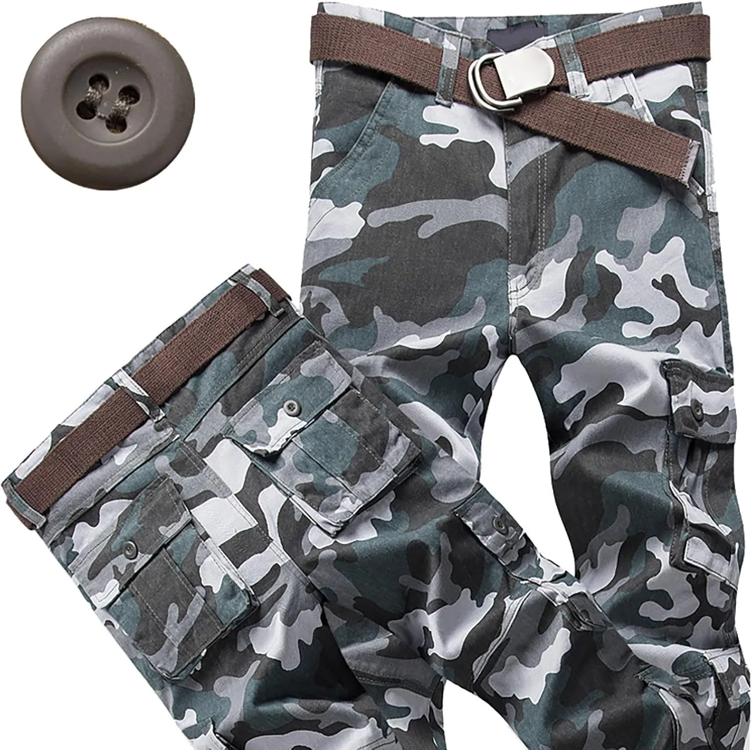 Mens Casual Cargo Joggers Pants Elastic Waist Drawstring Stretch Relaxed Fit Work Pants Tapered Sweatpants