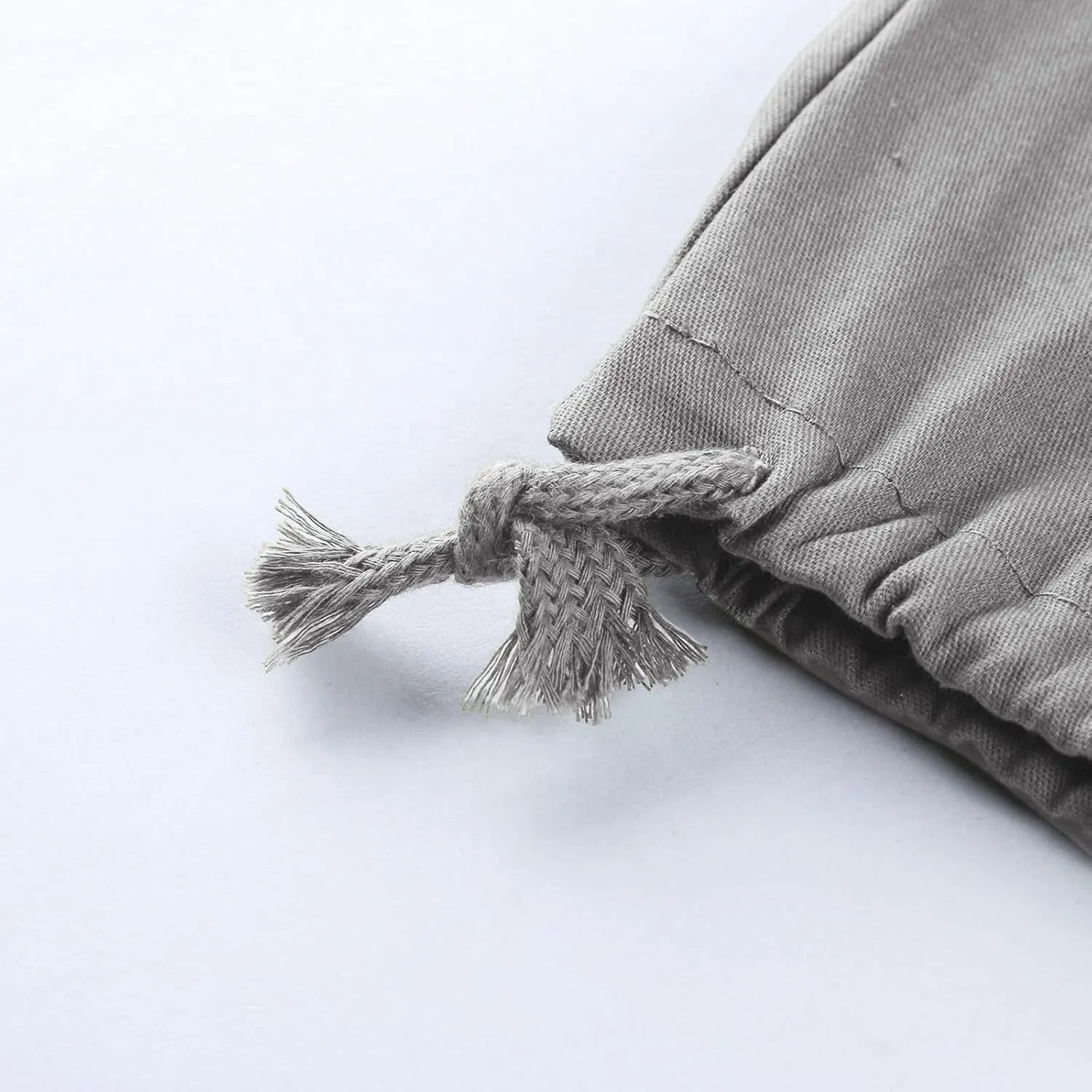 Mens Casual Jogger Pants, Relaxed Fit Cargo Pants, Solid Drawstring Sweatpants, Hiking Outdoor Twill Sport Pants