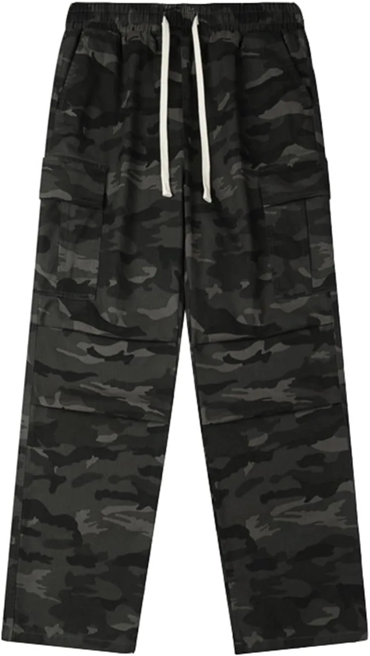 Mens Casual Pants Relaxed Fit,Casual Pants Elastic Waistband with Adjustable Mens Joggers Mens Yoga Pants