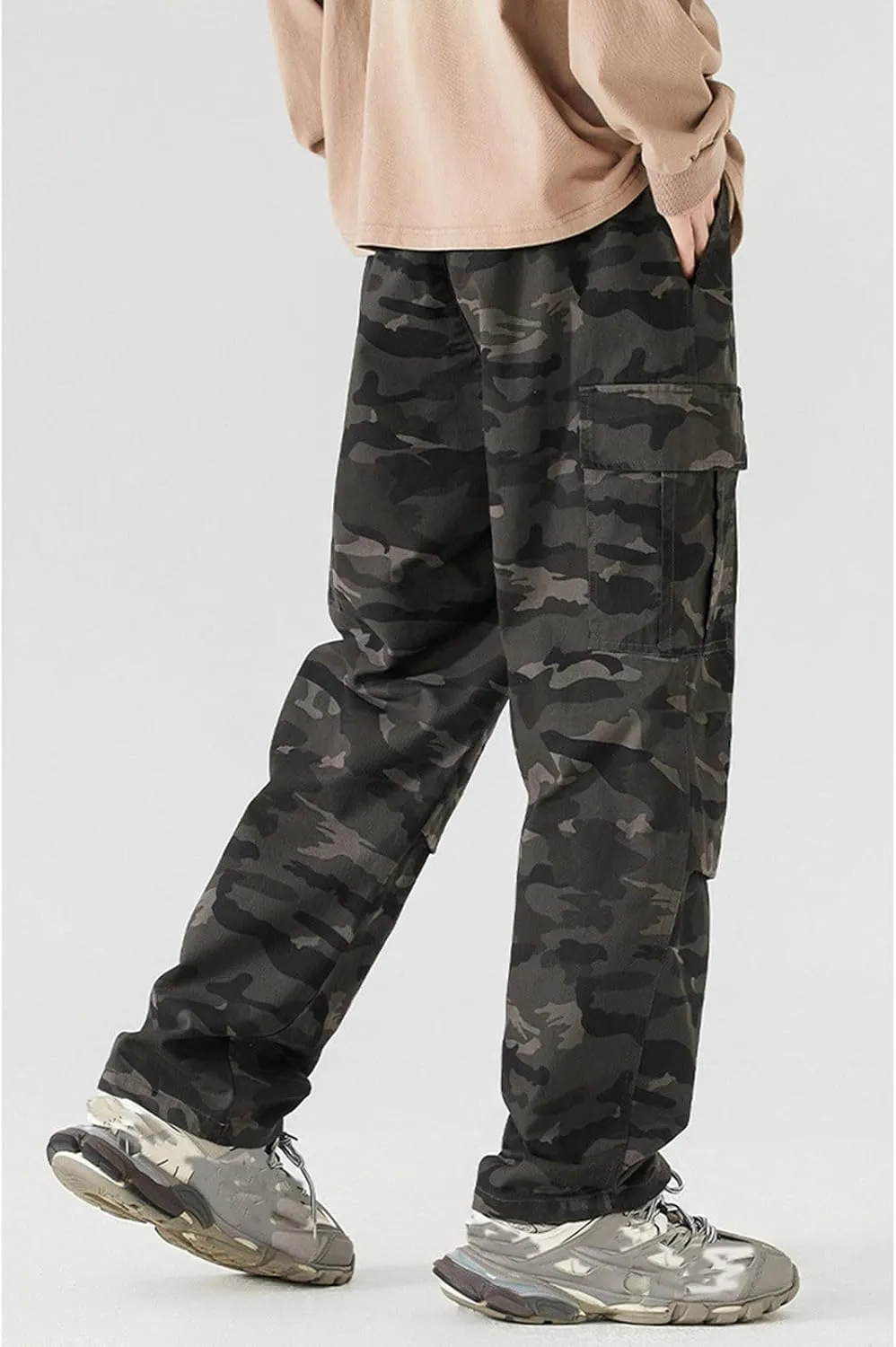 Mens Casual Pants Relaxed Fit,Casual Pants Elastic Waistband with Adjustable Mens Joggers Mens Yoga Pants