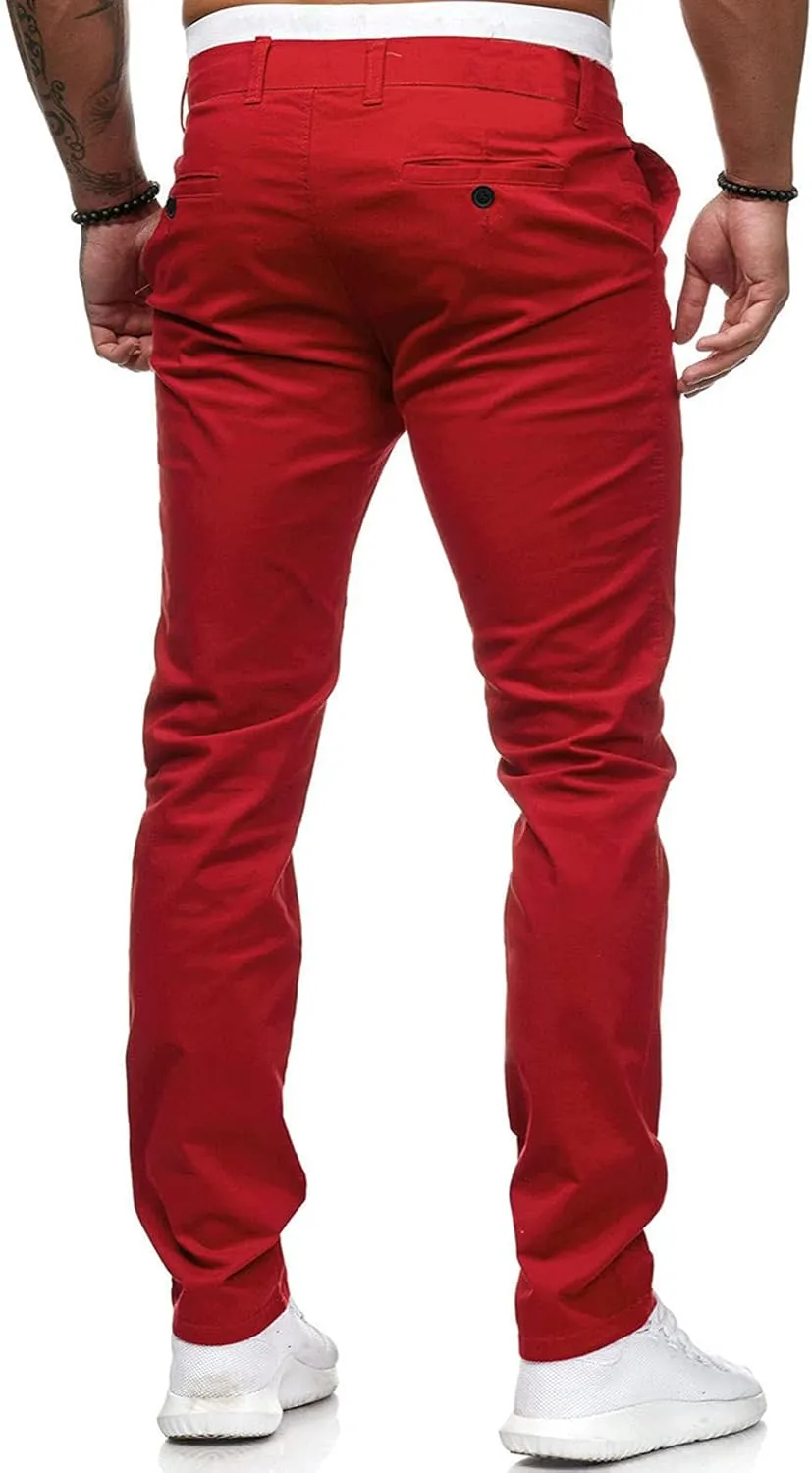 Men's Chino Pants Slim Fit Stretch Comfy Lightweight Dress Pants Skinny Straight Formal Pants Casual Business Trousers