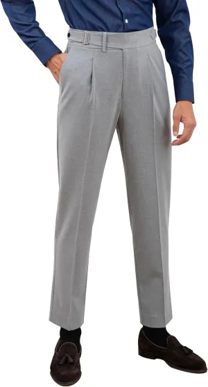 Men's Classic Gurkha Naples Italian Old Money Style No Belt Required Dress Pants