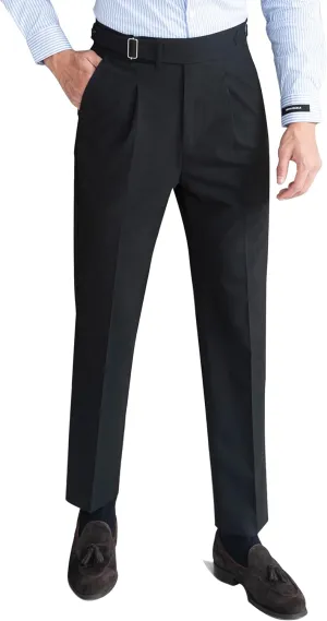 Men's Classic Gurkha Naples Italian Old Money Style No Belt Required Dress Pants