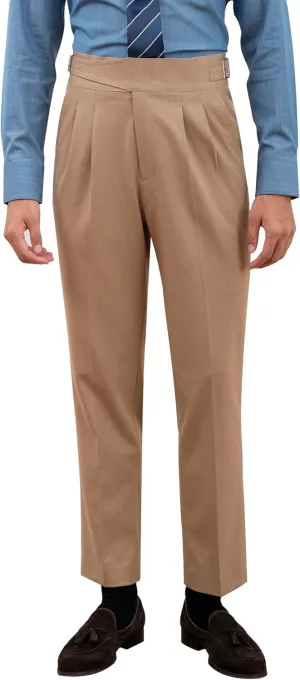 Men's Classic Gurkha Naples Italian Old Money Style Pants No Belt Required Dress Pants