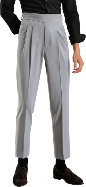 Men's Classic Gurkha Naples Italian Old Money Style Pants No Belt Required Dress Pants