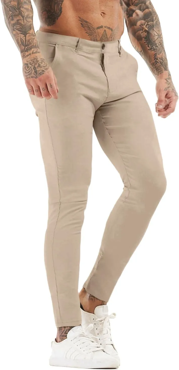 Mens Dress Pants Slim Fit Stretch Fashion Plaid Pant Skinny Leg