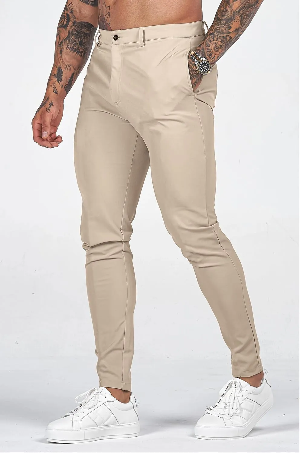 Mens Dress Pants Slim Fit Stretch Fashion Plaid Pant Skinny Leg
