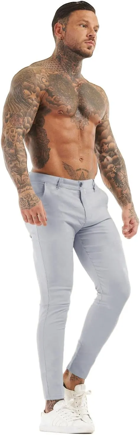 Mens Dress Pants Slim Fit Stretch Fashion Plaid Pant Skinny Leg