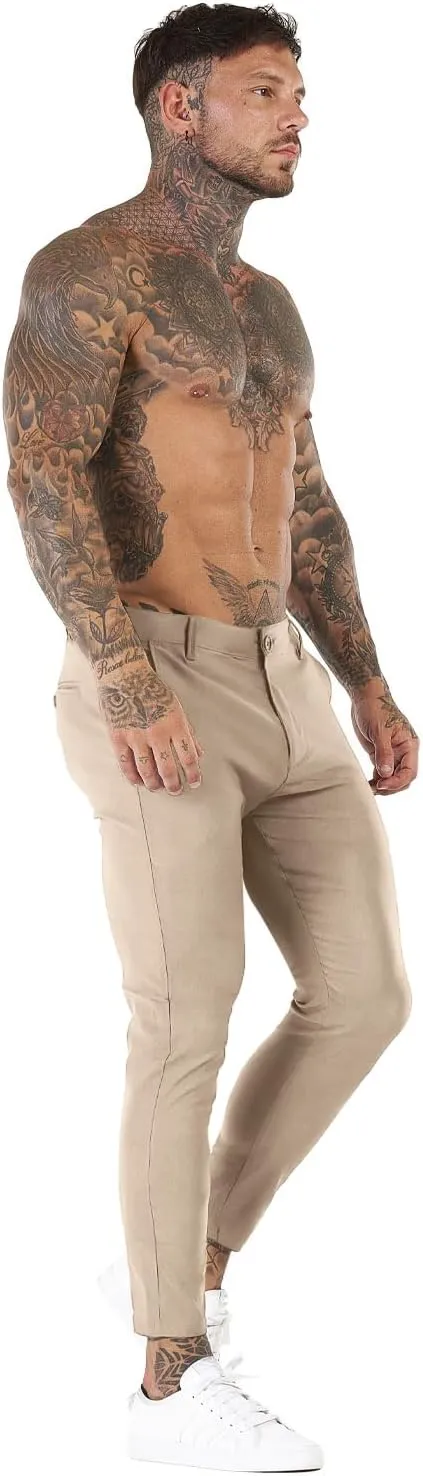 Mens Dress Pants Slim Fit Stretch Fashion Plaid Pant Skinny Leg