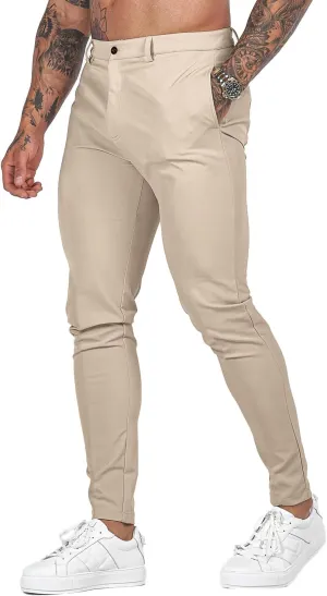Mens Dress Pants Slim Fit Stretch Fashion Plaid Pant Skinny Leg