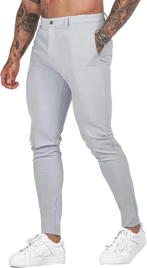 Mens Dress Pants Slim Fit Stretch Fashion Plaid Pant Skinny Leg
