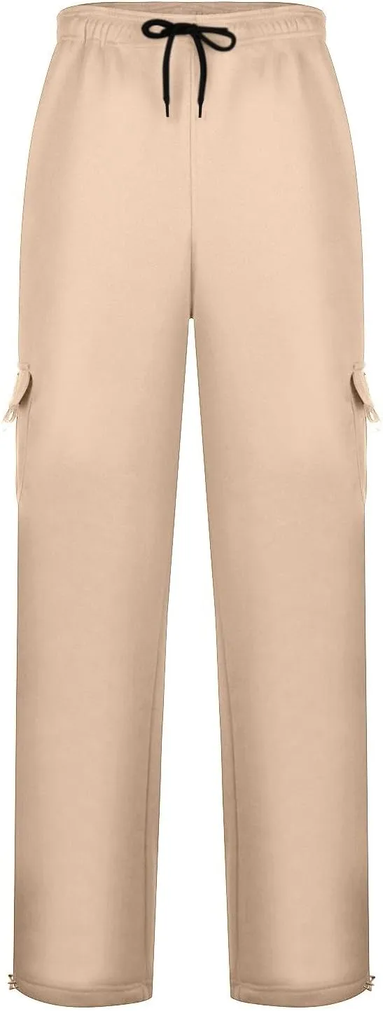 Men's Hip-Hop Pants Autumn and Winter Casual Solid Color Sports Pants with Cuffs, Fitness Pants with Pockets