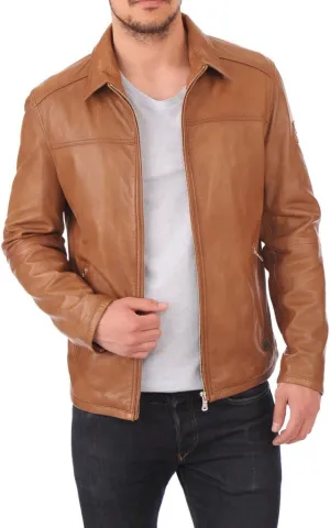Men's Lambskin Leather Bomber Biker Jacket